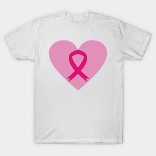 Breast Cancer Ribbon Heart T-Shirt